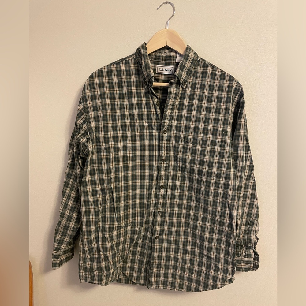 L.L. Bean - Men's Casual Plaid Button-Down Shirt - Size M